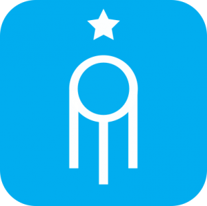Icon showing a version of the Premier Ultimate League logo in white on light blue background.