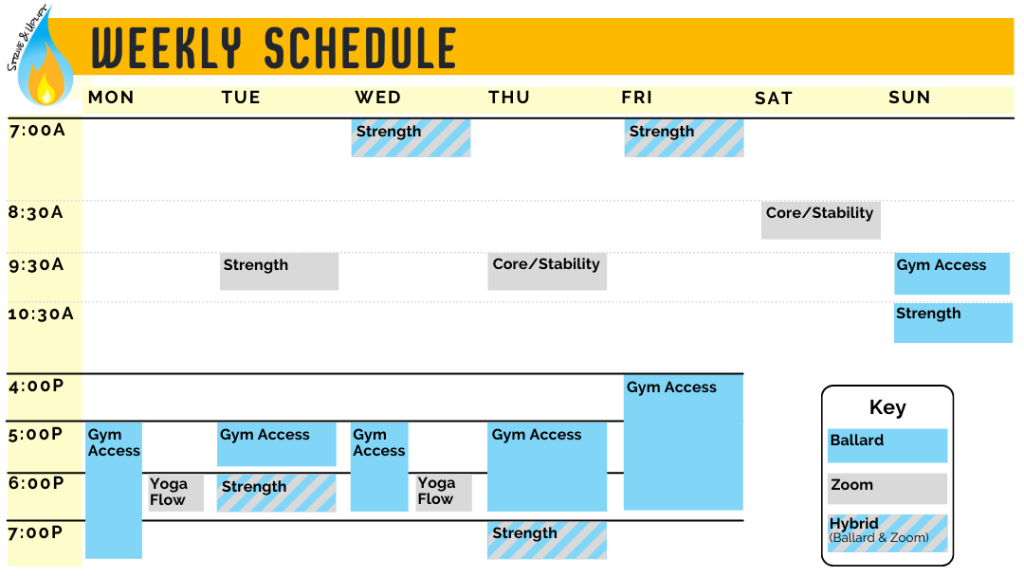 S&U Schedule graphic. For a screen reader friendly version, click the schedule link below.